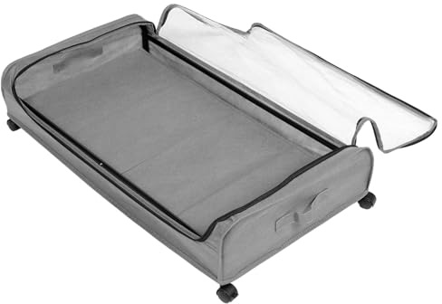 Amosfun jugueteros organizadores bajo contenedor de almacenamiento carro utilitario cama plegable almacenaje para dormitorios pequeños almacenamiento para ahorrar espacio planchar Grey