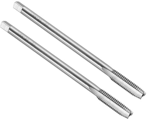 sourcing map Lot de 2 tarauds filetés à cannelure droite, M8 x 1,25, filetage métrique à vis métrique, taraudeuse, tarauds pour fraiseuse, acier rapide 6542 (HSS 6542)