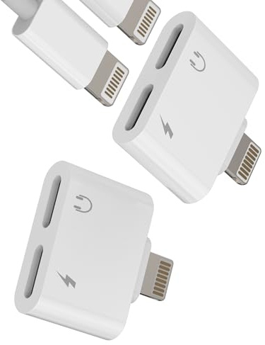 Lightning auf 3,5mm Klinke AUX Audioadapter (2-in-1) für iPhone 14, Kopfhöreradapter, AUX-Kabel, Ladeanschluss für Apple Autozubehör für iPad Ladegerät Kopfhörer doppelter Klinkenstecker, Konverter