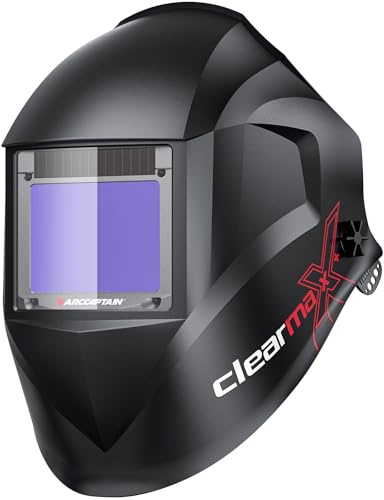 ARCCAPTAIN Internal Control Auto Darkening Welding Helmet, True Color Solar Powered Welding Hood with 4 Arc Sensors, Wide Shade 3/4-8/9-13 for ARC TIG MIG Welding Mask