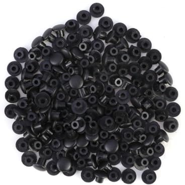 Cabinet Hinge Screw Covers Black Plastic 100 Pcs for Cupboard | Window Hinge Bolt Cover, Decorative Caps for Screws, Fits Hinge Plates