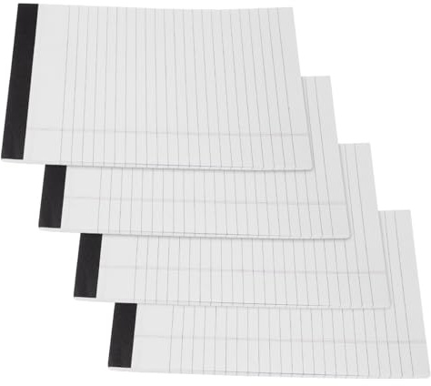 Abreißbares Notizbuch 4 Bücher Kunststoff Breit Liniertes Notizbuchpapier | Schreib Pad, Klausurbögen Liniert, Linierte Juristische Notizblöcke, Notizblöcke für Arbeit, Einschulung Feier