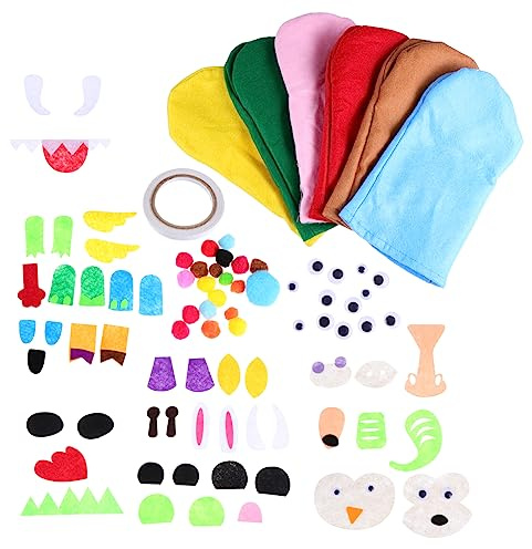 Mikinona 1Satz Handpuppen DIY Set für Interaktives Lernspielzeug aus Hochwertigem Filz für Handworkshops Kunstunterricht und Eltern Junge Mädchen Aktivitäten Kreatives Bastelset