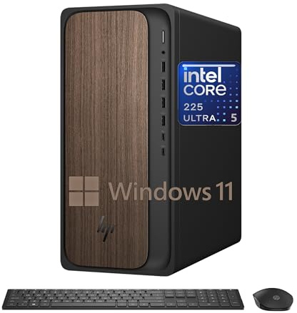 HP 2025 OmniDesk M03 Premium Business Next Gen AI Desktop Computer Intel Core Ultra 5 225(Up to 4.9GHz), 16GB DDR5 RAM, 256GB PCIe SSD,+ 1TB HDD Wi-Fi 6, HDMI, DP, 2-Monitor Support 4K, Windows 11