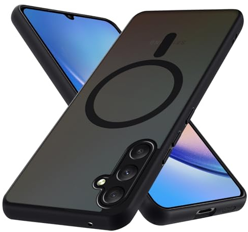 Olgary Magnetica Cover per Samsung Galaxy A34 5G,Compatibile con MagSafe,Traslucido Opaco Custodia Antiurto per Telefono Cellulare AntiGraffio Case per Samsung A34 5G,Nero