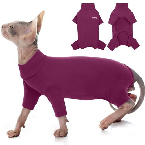 Katt onesie, återhämtningsdräkt kattunge kläder extra liten kattunge återhämtningsdräkt (lila, XS)
