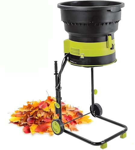DIUNAOZI Electric Leaf Mulcher, 2500W Garden Shredder Leaf Chipper, 17:1 Reduction Ratio, Bladeless Leaf Shredder，Mulcher for Leaf and Branch Yard Cleaning with Collection Bag 50mpowercable