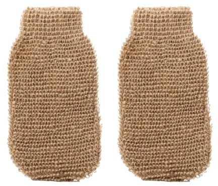 WUYJI Manoplas y guantes exfoliantes, Guantes exfoliantes corporales de 2 piezas, guantes exfoliantes de lino, guantes exfoliantes corporales para ducha