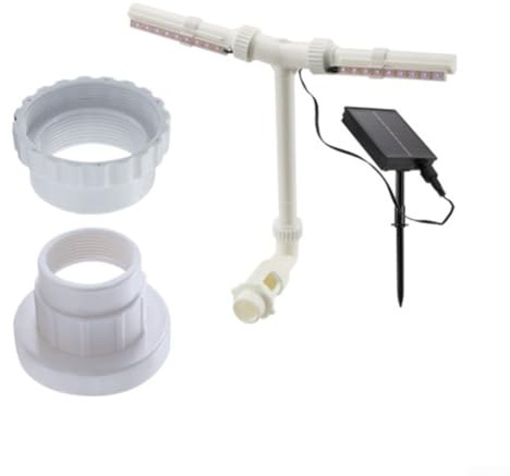 Fontana da piscina a energia solare con telecomando, 6 modalità di illuminazione, getti regolabili per piscine interrate e fuori terra(2)