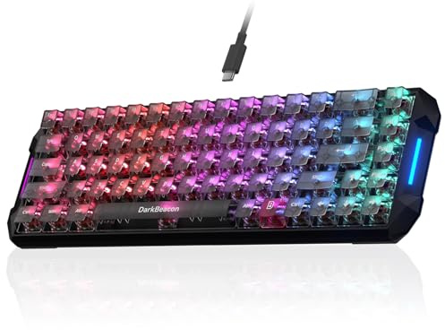DarkBeacon Tastiera meccanica da gaming Blade 68 interruttori blu, scrittura rapida, illuminazione RGB personalizzabile, design compatto, compatibile con PC/Mac