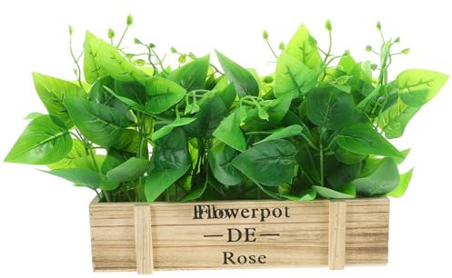 CIMAXIC Artificial Golden Pothos Plant with Pot 30cm Faux Greenery Decor for Home Tabletop Spring and Summer Decorations