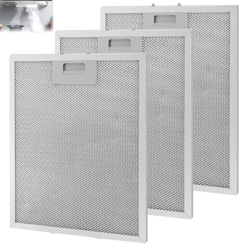 ZXBBTZ 3 PCS Filtre Hotte Aspirante Métallique – 320x260mm, Pestailles 10mm