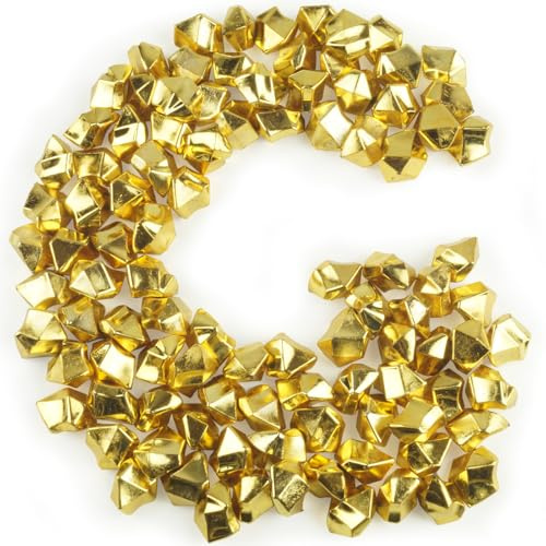 Goodymax® Kristall-EIS 25 mm Gold 100 Stück - EIS Deko Streudeko Diamanten Tischdeko Edelsteine Goldene Hochzeit Granulat Funkelnde Dekoration für den Tisch