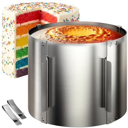 4smile Tortenring verstellbar hoch 15 cm | Edelstahl Tortenform Ø 16-30 cm, stabile Backring - Kuchenring rund verstellbar, Backrahmen rund zum Backen und Dekorieren