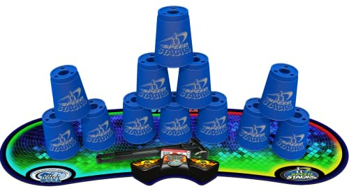 Speed Stacks | Sport Stacking Competitor, Blue - 12 Cups, Holding stem, with GX Timer and mat | WSSA Approved