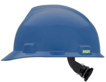 MSA 477483 V-Gard Slotted Protective Cap with Fas-Trac Suspension, Large, Blue by MSA