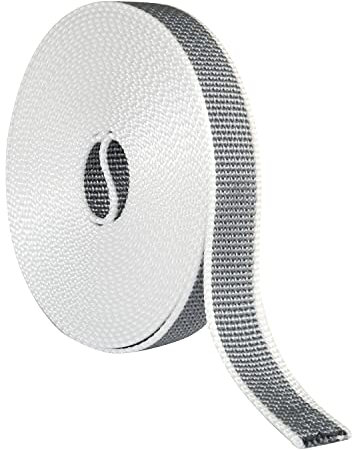 Amig - Nastro per Mulinelli in Polipropilene | Resistente ai Raggi UV | Facile da Installare | Adatto per Tende e Tapparelle | Grigio/Bianco, 22 mm x 6 m, Polipropilene