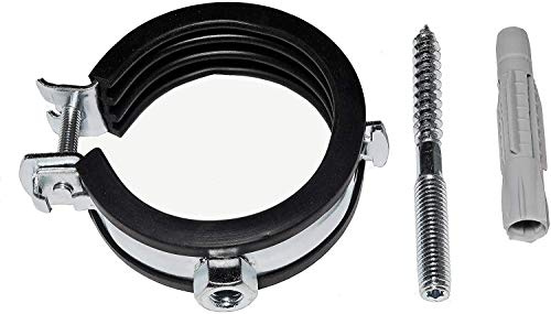 10 Stück (Set) Gelenkrohrschellen 50-55 mm + Stockschrauben + Dübel (Stockschraube M 8x80 mm)