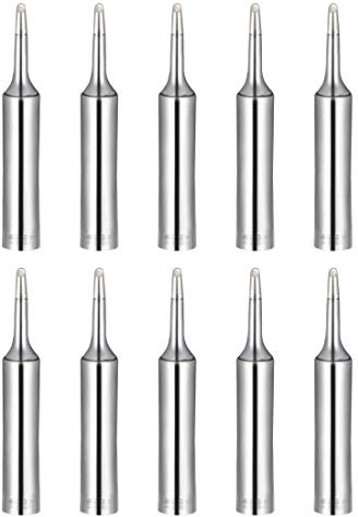 sourcing map Soldering Iron Tips 4mm x 6.5mm Bevel Edge Replacement for Solder Station Tip 900M-T-1C Silver 10pcs
