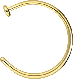 PIERCINGLINE Nasenring offen Chirurgenstahl Nasenpiercing Piercing Ring Nase Goldfarben 0,8 x 6 mm