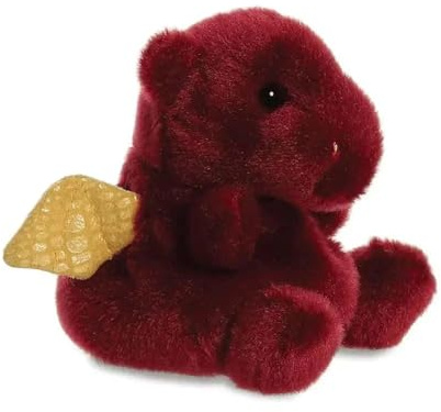 Aurora, 33535, Palm Pals Aidan Dragon, 5In, Soft Toy, Maroon