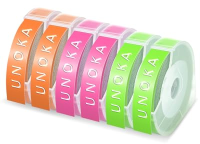 UNOKA Recharges autocollantes en vinyle 3D compatibles avec le ruban de gaufrage Dymo 9 mm