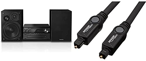Panasonic SC-PMX92EG-K Sistema Hi-Fi Stereo, Audio High-Res, CD & Amazon Basics Cavo audio ottico digitale Toslink, 1,83 m