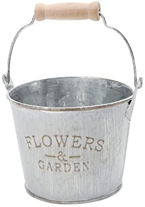 misppro Shabby Chic Vintage Tin Flower Buckets Metal Buckets Box Plants Herb Succulent Pot French Design Watering Can - 1, 10x8cm