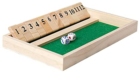 zalati Shut The Box Regal Dice Game 12 siffror med 2 tärningar klassiker bordsspel för vuxen bar pub fest resa matematik