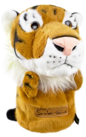 Scott Edward Yellow Tiger Golf Head Cover, Fit Driver Wood(460cc),Plush Fabric, Smooth and Soft Touch Feeling,Animal Shape