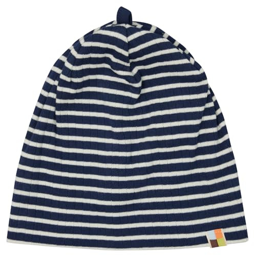 loud + proud Unisex Kinder Gestreift mit Rippe, GOTS Zertifiziert Beanie-Mütze
