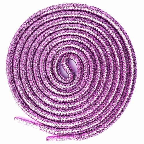 Olukssck 2Paires Lacets Ronds Paillettes, Brillants Métalliques pour Bottes | Lacets Chaussures 4mm, Remplacement pour Chaussures de Sport, Baskets, Sneakers, Toile, 22 Couleurs, Longueur 80-160cm