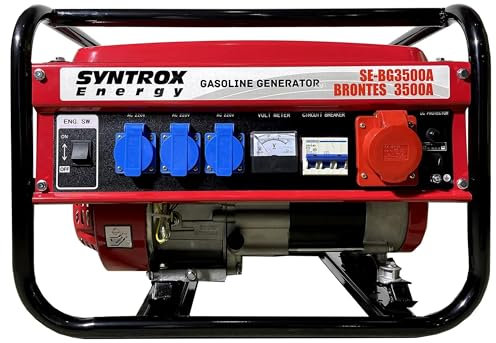 Syntrox Energy 2,2 KW Benzin Notstrom Aggregat Generator Stromerzeuger Blintes, mobil und kompakt, Zuverlässige Energiequelle, für den Einsatz im Freien, mit leisem Betrieb