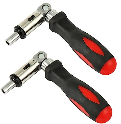 Gadpiparty 2pezzi Cacciavite Cricchetto Regolabile Angolo Variabile Mini Strumento Per Fai Da Te Riparazioni Auto e Lavori Di Falegnameria Manico Ergonomico Per Massimo Comfort Durante Uso