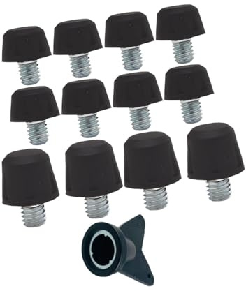 JISADER 12 Pezzi Tacchetti per Scarpe Da Calcio, Tacchetti per Erba Sintetica 8mm 11mm Punte Di Ricambio, Per Scarpe Da Calcio Filettate Da 6 Mm, Nero