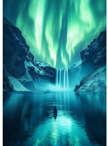 DAERLE Diamond Painting Kits für Erwachsene, Polarlicht, 5D Nordlichter Diamant Malerei Set, DIY Diamantmalerei Basteln Bilder Arts als Geschenk für Home Wand Décor 30x40cm