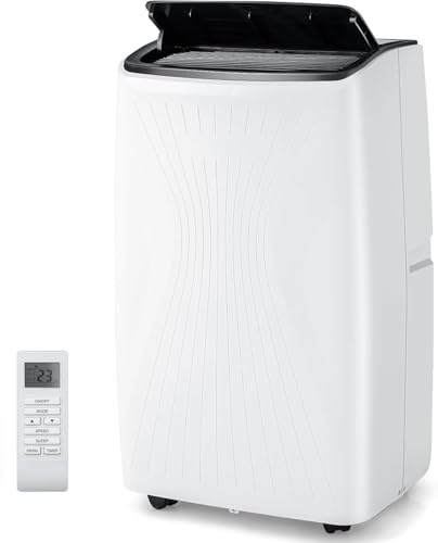 HOMFME 6 in 1 Portable Air Conditioner, 12000 BTU Air Conditioning Unit with Heater, Dehumidifier, 3 Speeds Fan, Mobile Remote Control Air Cooler with Automatic, Sleep Mode, 24H Timer