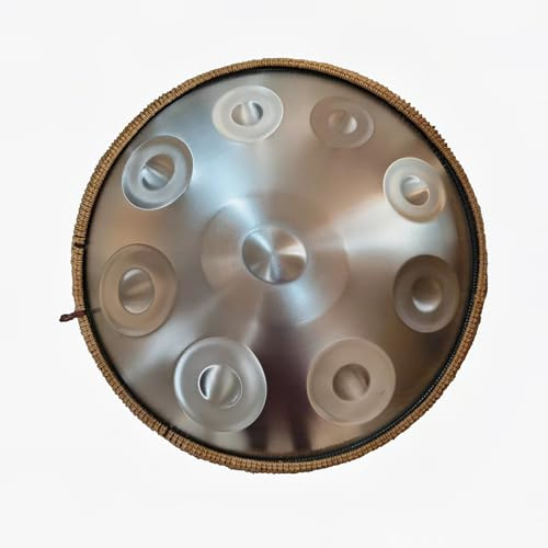 Handpan Drum - 22-Inch 9-Note D Kurd 440Hz - Hand Tuning Handpan - Includes Soft Bag, Mallets, Stand, Note Stickers, Cleaning Cloth - Artist Performance Video