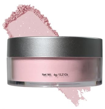 EONFAVE Poudre de maquillage rose imperméable et absorbant l'huile, poudre lâche avec bouffant, poudre de finition haute définition, affine les pores et longue durée pour tous les types de peau Visage