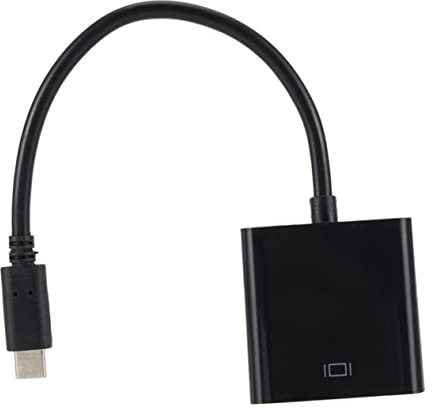 Lurrose Adaptateur USB-c vers Vga Mâle Câble Convertisseur pour TV Projecteur et Moniteur Noir