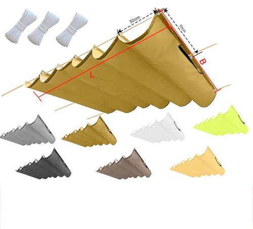 Einziehbare wasserdichte Wellenmarkise Sonnenschirm Segel für Balkon & Terrasse Sonnenschutz Baldachin Abdeckung mit Ösen & Seil Beige (2x4m) Perfekt für Außenbereiche & Schwimmbäder