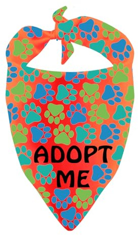 Rescue Dog Bandana Adopt Me Dreieckstuch für Hunde, Hundehalstuch, Geschenk (Adopt Me)