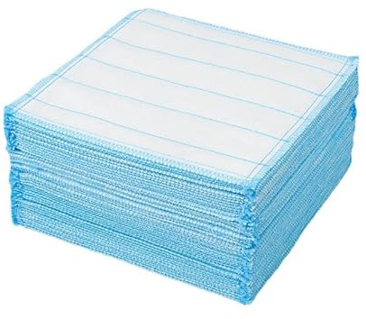 SUXUMHAO 10Pcs 5Layer Gauze Kitchen Washcloth - Long Lasting Soft Lint-Free Cotton Yarn Dish Towel Dishcloths, Stain Removal and Drying Rags, Blue,11.81×11.81