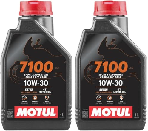 Motul 7100 4T 104089 Huile pour Moto à Moteur 4 Temps 10W-30 1 l (Lot de 2)