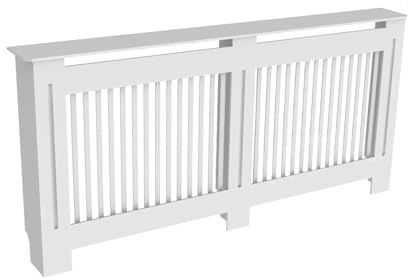 YGLEEULI Copritermosifone Bianco S/M/L/XL, Mobiletto da Parete in MDF, Moderno in Legno, Griglia di Protezione for Radiatore Copriradiatori Design(XL)