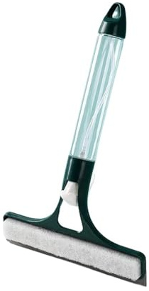 Silicone Integrated Water Spray Glass Wiper – 3-in-1 Window Cleaning Tool with Built-in Sprayer for Home Mirrors & Shower Doors(Dark Green)