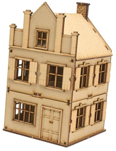 TISHITA Europäisches Gebäude Modell Miniatur Holzhaus Architektur Bausatz DIY Zusammenbau Unmontiertes Ornament Handarbeit für Sammlung Dekoration Bastelproje, Style B