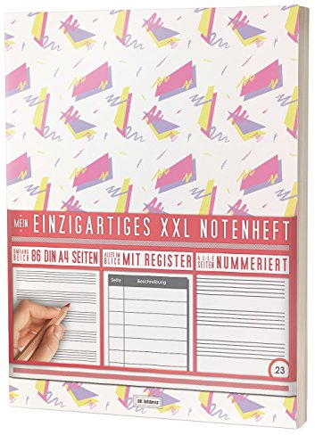 Mein Notenheft / 86 Seiten, 44 Blätter, 12 Systeme / Mit Register und Seitenzahlen / PR301 „80er Jahre“ / DIN A4 Softcover