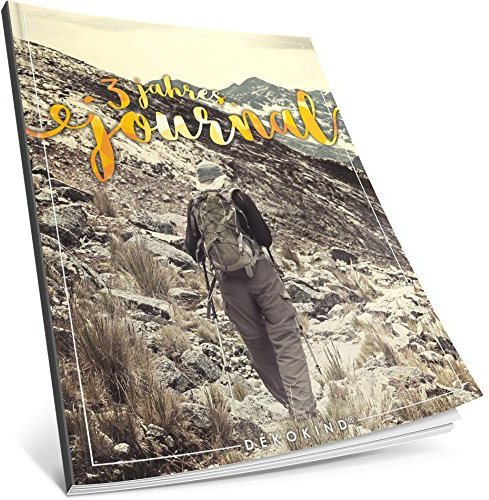 Dékokind® 3 Jahres Journal: Ca. A4-Format, 190+ Seiten, Vintage Softcover • Dicker Jahresplaner, Tagebuchkalender, Buchkalender, Tagesplaner • ArtNr. 21 Bergsteiger • Ideal als Geschenk