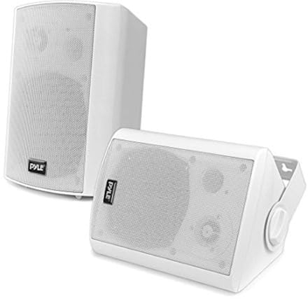 Pyle Enceinte d’Extérieur Bluetooth, Enceinte Mural étanche 240 W, Paire de Haut Parleur Imperméables, Active + Passive,Résistant à l'eau, Son Stéréo, Utilisation dans la Piscine, Patio, l'Intérieur